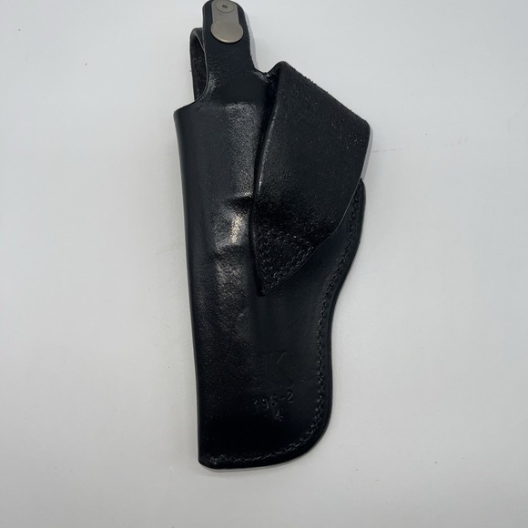 TRIPLE K Black Leather Holster 196-2 Carrylite Basketweave 4" Duty Revolver - Picture 2 of 5